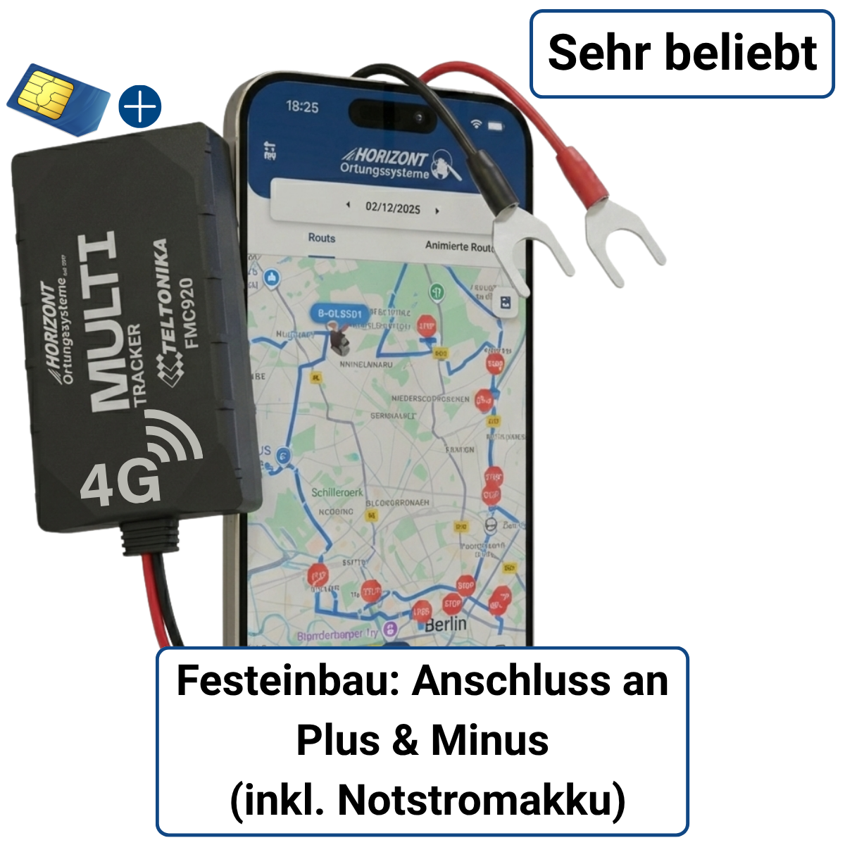 4G GPS Tracker Auto mit Abo | Festeinbau für Flotten - GPS Tracker für Fahrzeuge